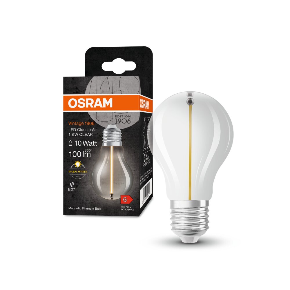Luminaires Osram E27 LED 1.8 Watt blanc chaud 100 Lumen main product photo