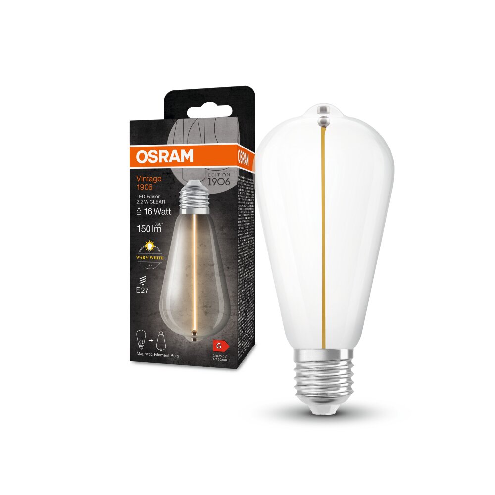 Luminaires Osram E27 LED 2.2 Watt blanc chaud 150 Lumen main product photo