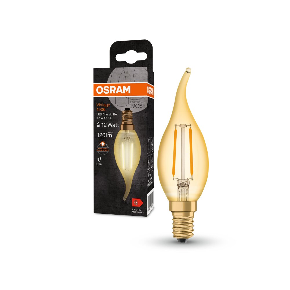 Luminaires Osram E14 LED 1.5 Watt blanc chaud 120 Lumen main product photo