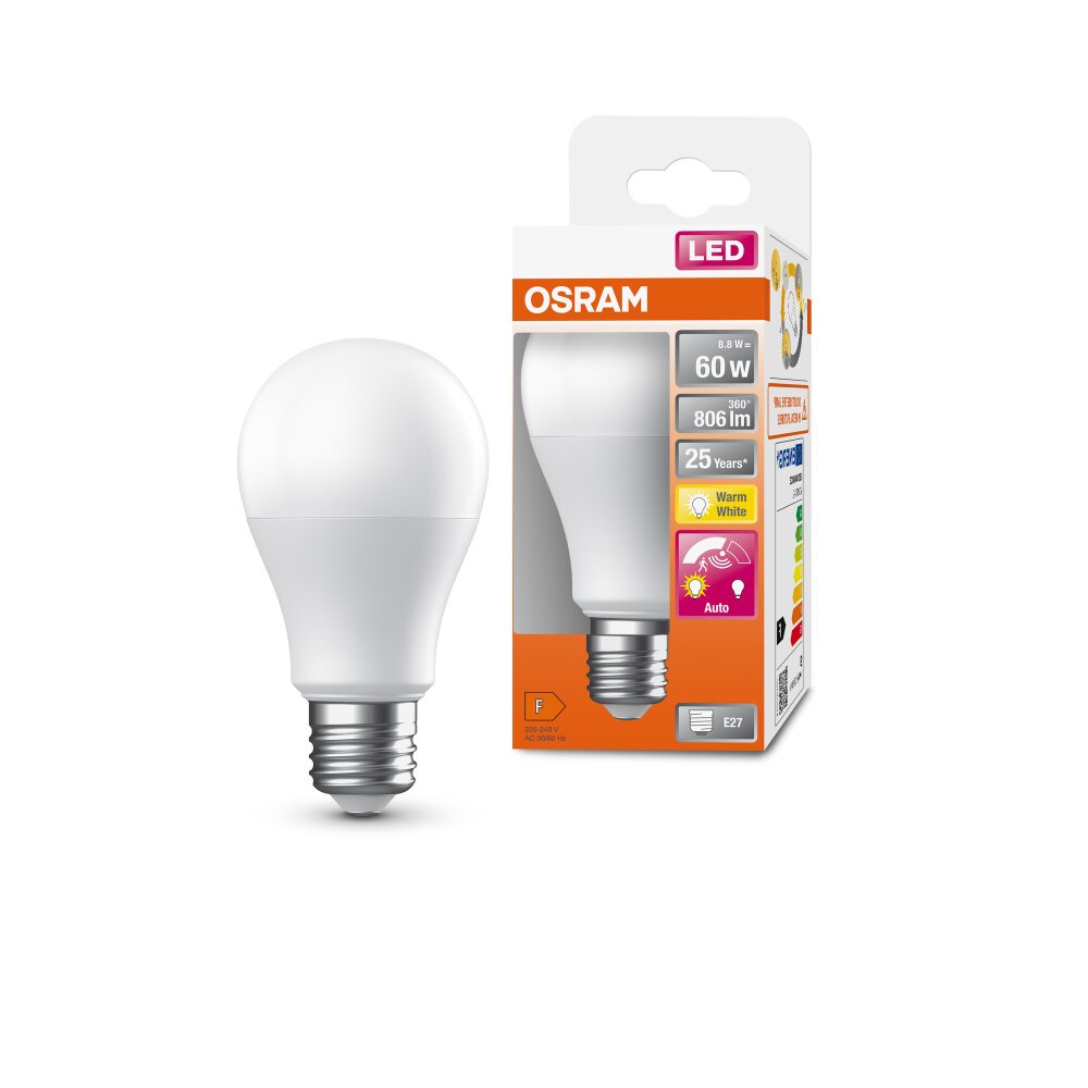 Luminaires Osram E27 LED 8.8 Watt blanc chaud 806 Lumen main product photo