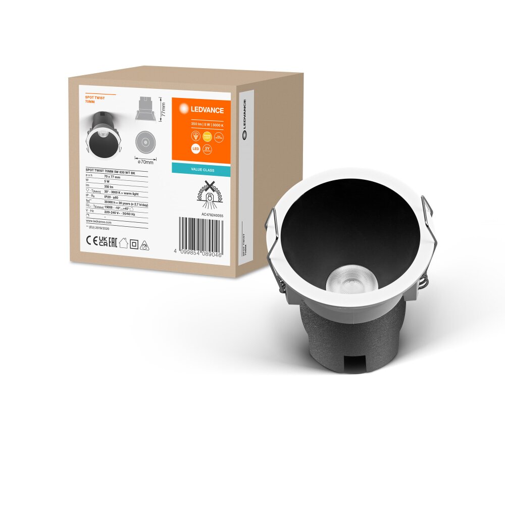 Twist Spot encastrable Luminaires Ledvance LED Noir, Blanc, 1 lumière main product photo