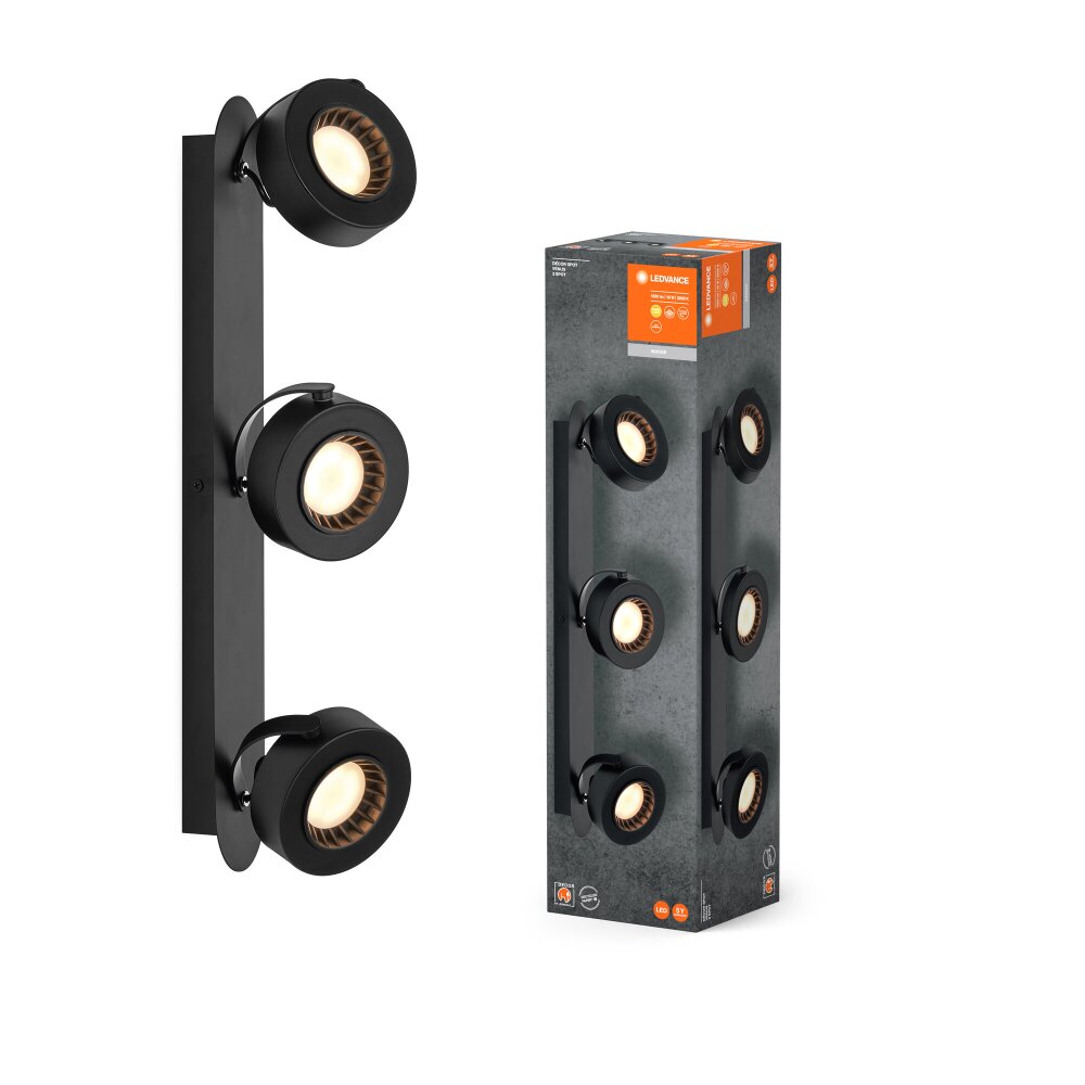 Decor Plafonnier Luminaires Ledvance LED Noir, 3 lumières main product photo