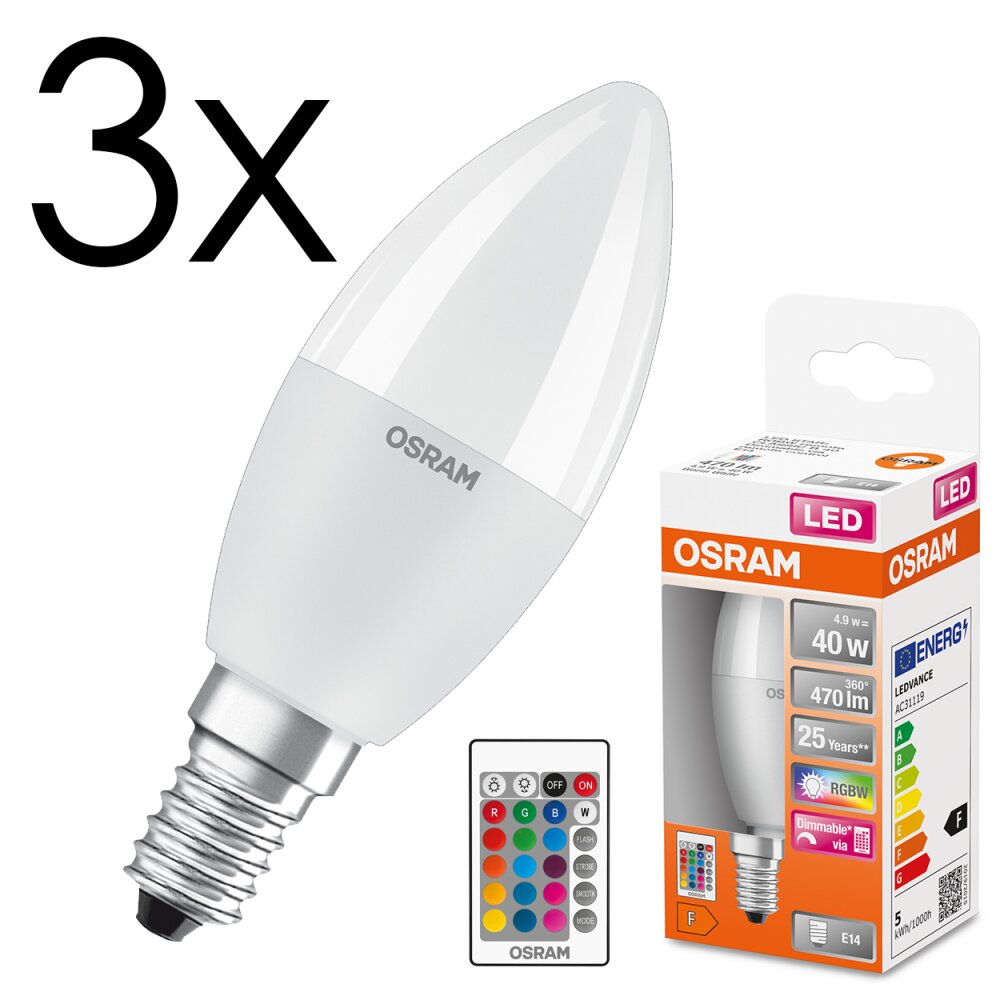 E14 LED 4.9 Watt blanc chaud dimmable 470 Lumen main product photo