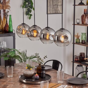 Ripoll Suspension Chrome, Clair, 4 lumières Ripoll Suspension Chrome, Clair, 4 lumières