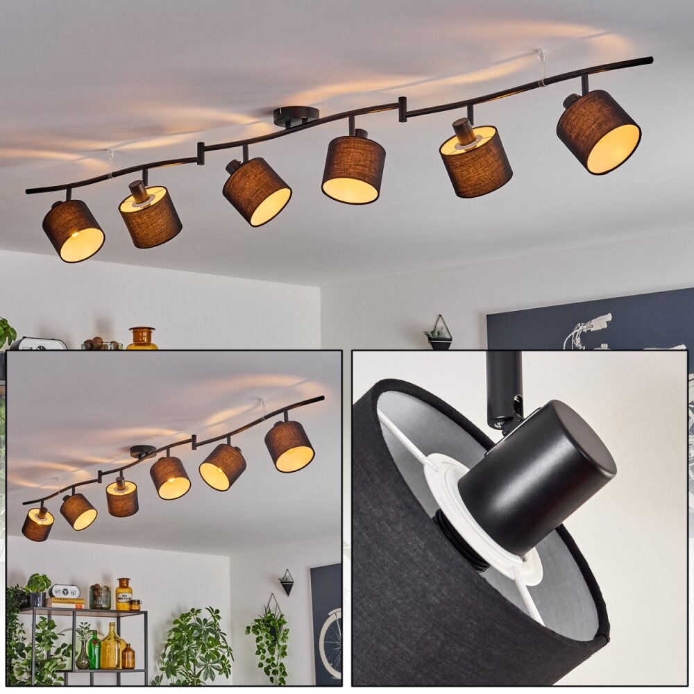 Alsen Plafonnier Noir, 6 lumières main product photo