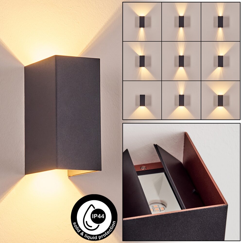 Hoods Lampe murale d´extérieur, Luminaire Up & Down, Applique murale LED Cuivre, Noir, 1 lumière main product photo