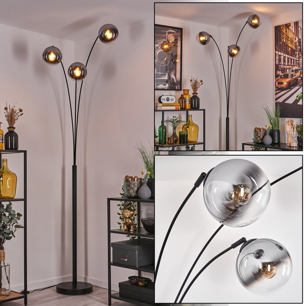 Gastor Lampadaire Noir, 3 lumières main product photo