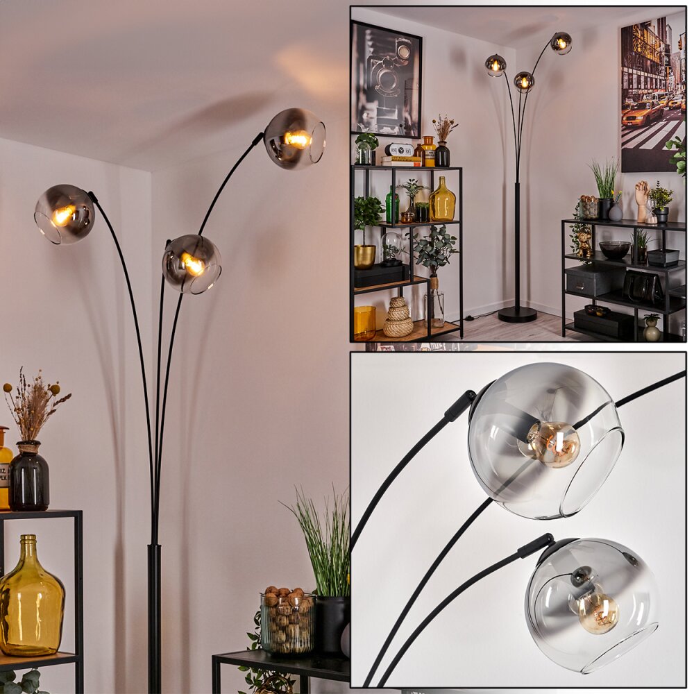 Koyoto Lampadaire Noir, 3 lumières main product photo