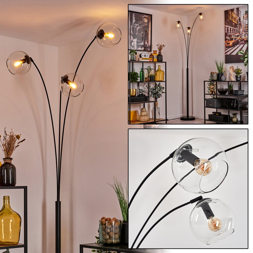 Koyoto Lampadaire Noir, 3 lumières main product photo