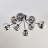 Gastor Plafonnier 87 cm Chrome, Clair, 8 lumières