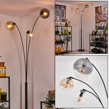 Gastor Lampadaire Ambre, Clair, Fumé, 3 lumières Gastor Lampadaire Ambre, Clair, Fumé, 3 lumières