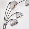 Gastor Lampadaire Chrome, Clair, Fumé, 5 lumières