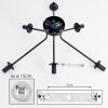 Gastor Plafonnier Chrome, Fumé, 6 lumières