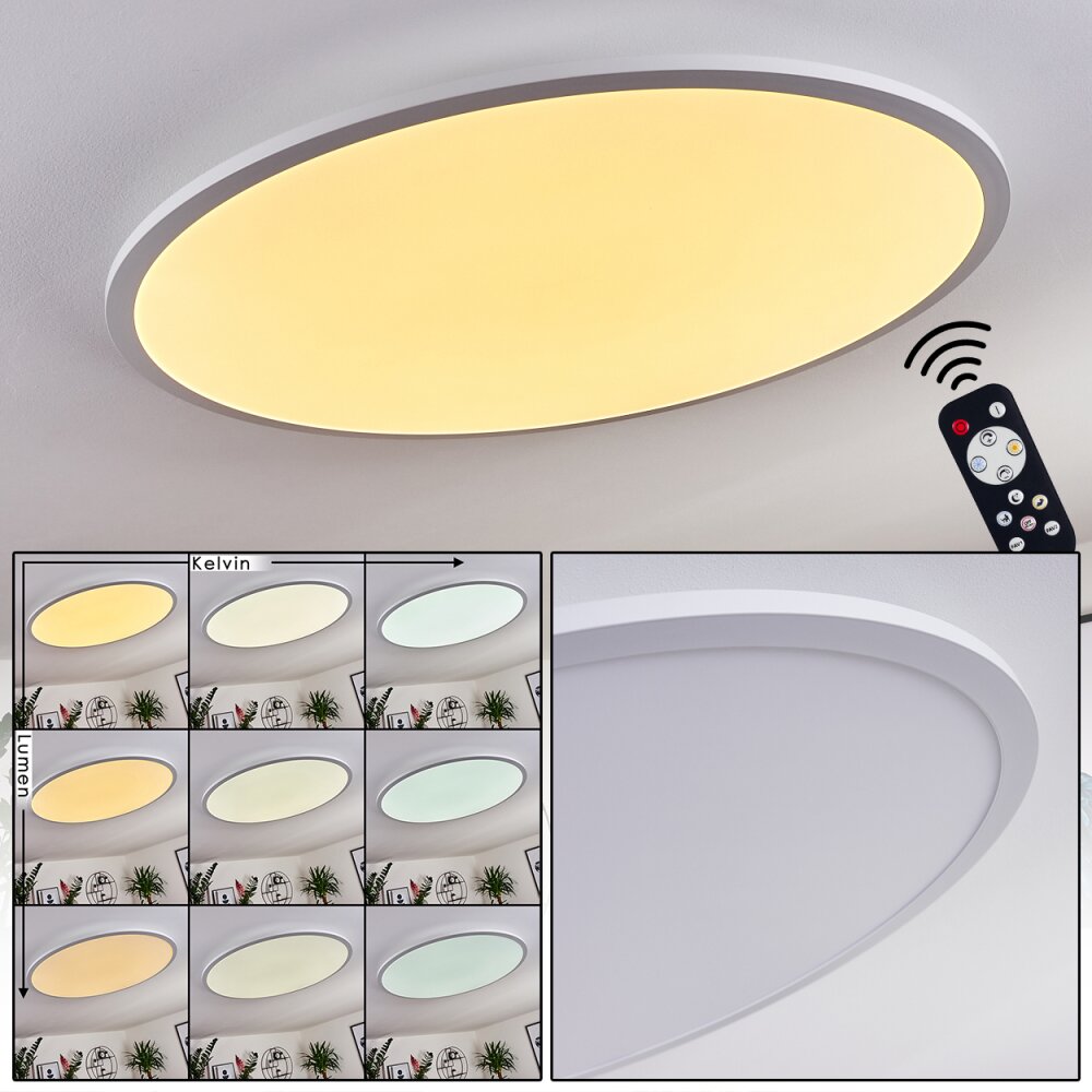 Panneau LED Sani Blanc, 1 lumière, Télécommandes main product photo