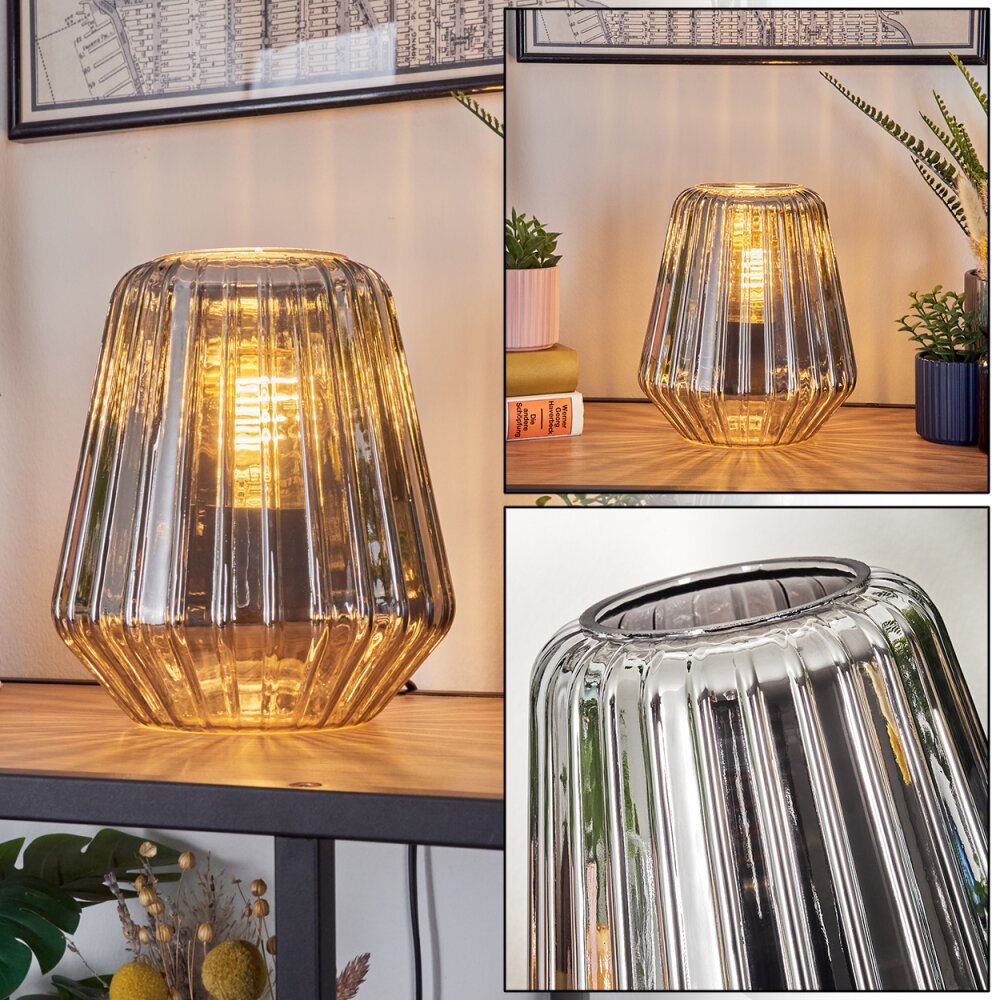 Telhais Lampe à poser, Liseuse Chrome, Fumée, Noir, 1 lumière main product photo
