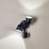 Applique murale d'extérieur Emmerlev LED Noir, 2 lumières, Détecteur de mouvement