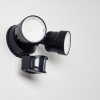 Applique murale d'extérieur Emmerlev LED Noir, 2 lumières, Détecteur de mouvement