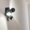 Applique murale d'extérieur Emmerlev LED Noir, 2 lumières, Détecteur de mouvement