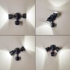 Applique murale d'extérieur Emmerlev LED Noir, 2 lumières, Détecteur de mouvement