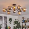 Gastor Plafonnier 83 cm Ambre, Fumé, 10 lumières