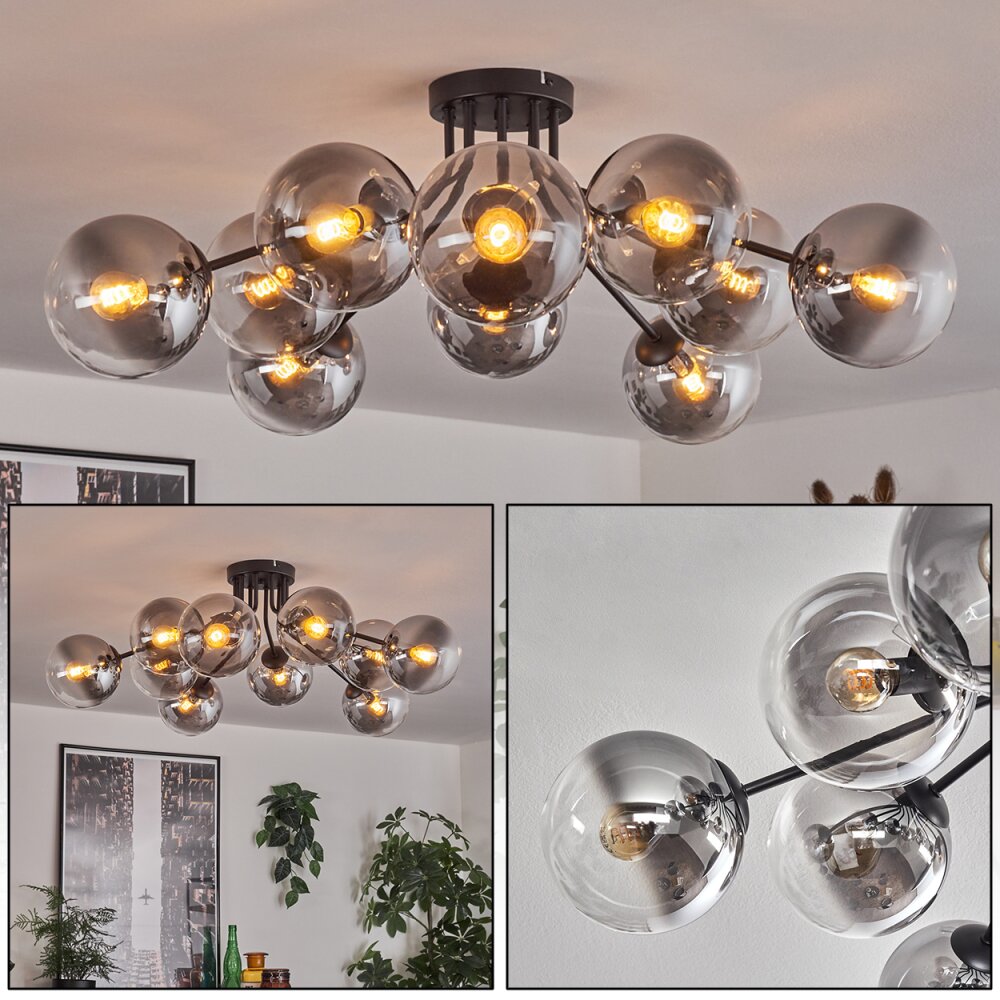 Gastor Plafonnier 83 cm Clair, Fumé, 10 lumières main product photo