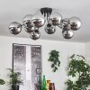 Gastor Plafonnier 83 cm Chrome, Fumé, 10 lumières