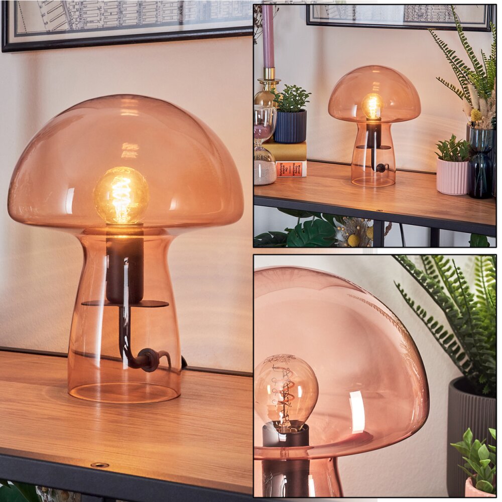 Style champignon Almagre Lampe à poser Noir, 1 lumière main product photo