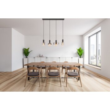 CLASSIS Suspension Luminaires Globo Lighting Noir, 4 lumières