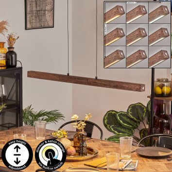 Carbellino Suspension Brun foncé, Noir, 1 lumière