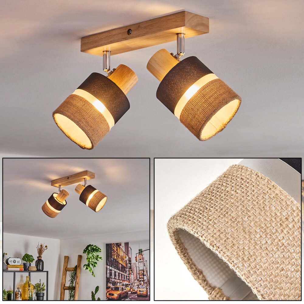 Fallhagen Plafonnier Chrome, Écru, 2 lumières main product photo