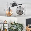 Gastor Plafonnier, Boule lumineuse Ambre, Fumé, 2 lumières