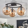 Gastor Plafonnier, Boule lumineuse Ambre, 3 lumières