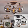 Gastor Plafonnier, Boule lumineuse Chrome, Fumé, 3 lumières