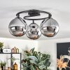 Gastor Plafonnier, Boule lumineuse Chrome, Fumé, 3 lumières