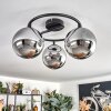 Gastor Plafonnier, Boule lumineuse Chrome, Fumé, 3 lumières