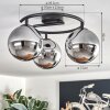 Gastor Plafonnier, Boule lumineuse Chrome, Fumé, 3 lumières