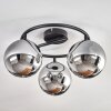 Gastor Plafonnier, Boule lumineuse Chrome, Fumé, 3 lumières