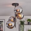 Gastor Plafonnier, Boule lumineuse Chrome, Fumé, 4 lumières