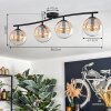 Gastor Plafonnier, Boule lumineuse Ambre, Clair, 4 lumières