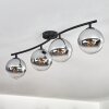 Gastor Plafonnier, Boule lumineuse Chrome, Clair, Fumé, 4 lumières
