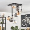Gastor Plafonnier, Boule lumineuse Ambre, Clair, Fumé, 9 lumières