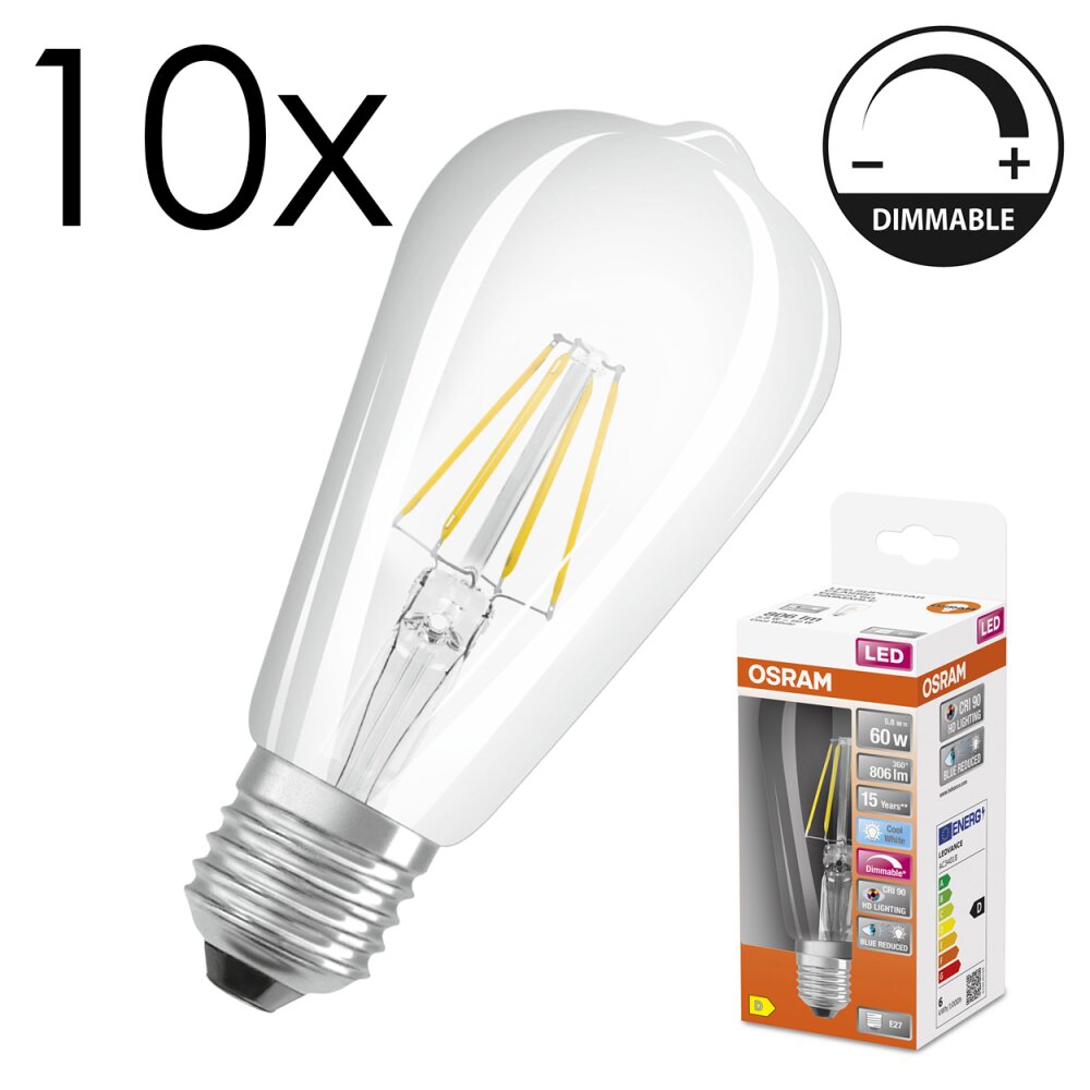 E27 LED 5.8 Watt blanc neutre dimmable 806 Lumen main product photo