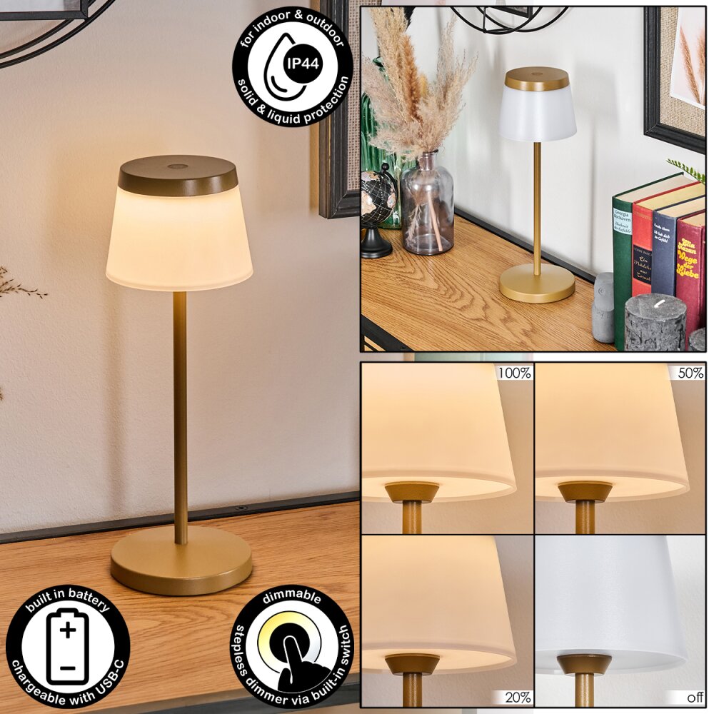 Algeraz Lampe de table d'extérieur, Lampe à poser LED Beige, 1 lumière main product photo