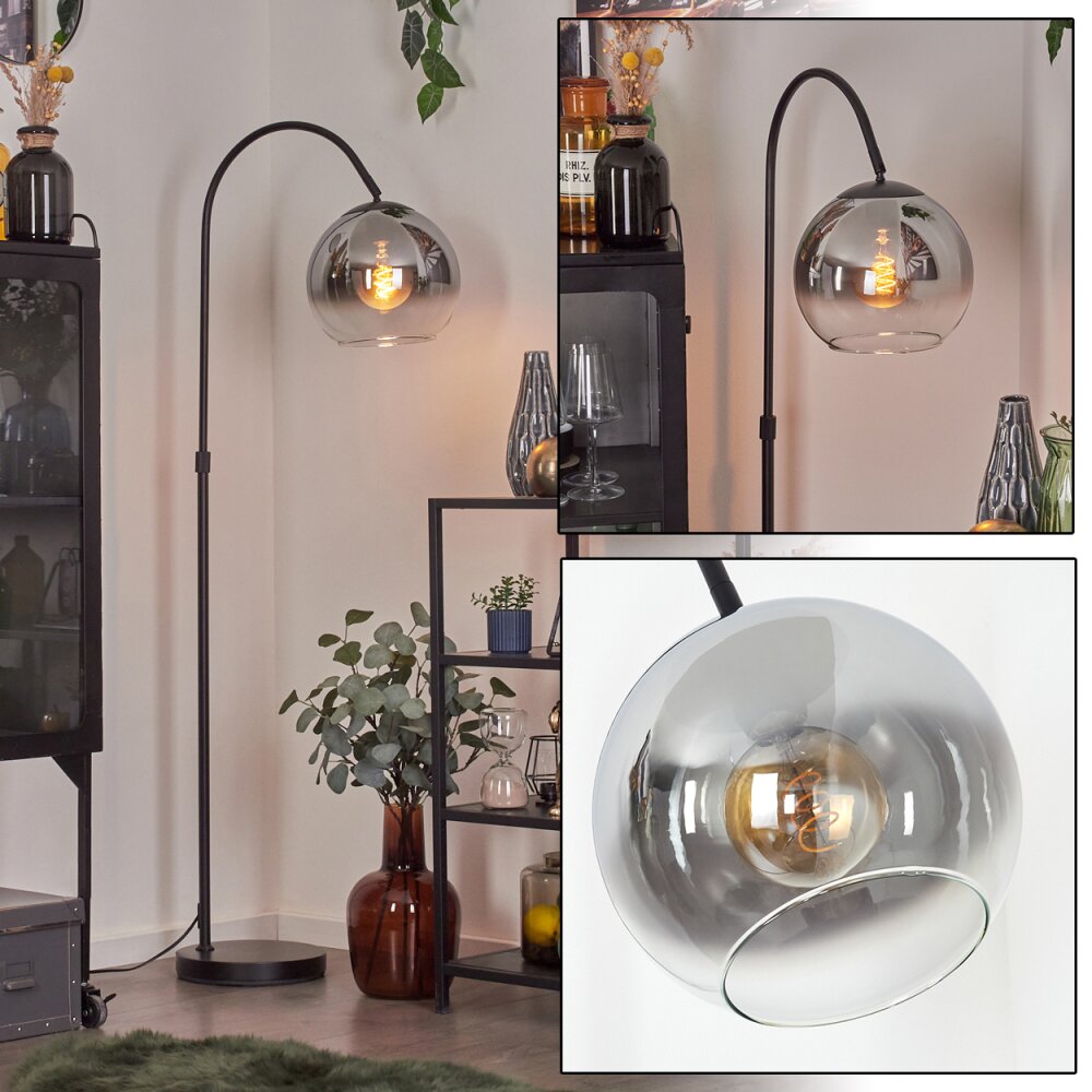 Koyoto Boule lumineuse, Lampadaire Chrome, Clair, Fumé, 1 lumière main product photo