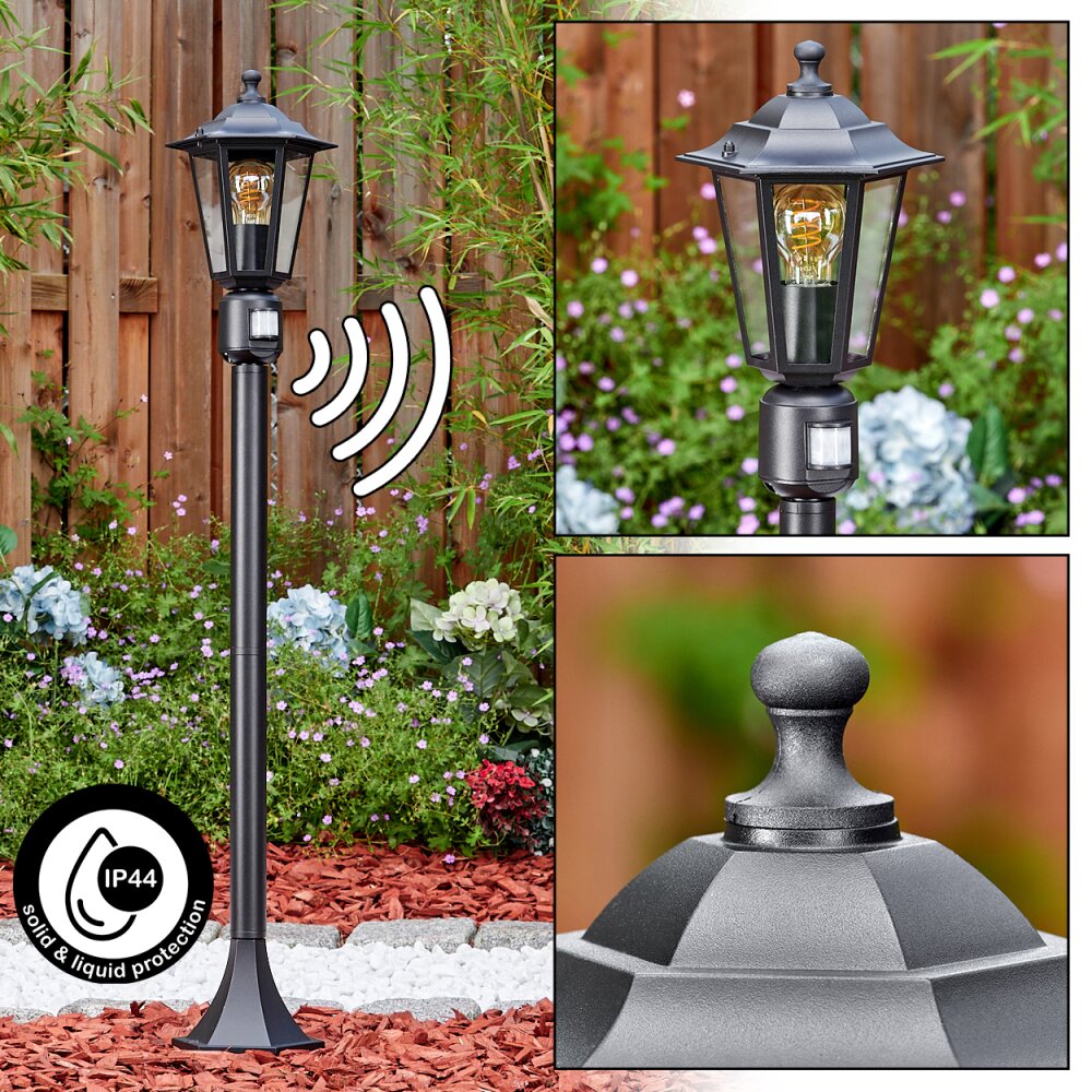 Loria Luminaire extérieur, Eclairage de chemin Noir, 1 lumière, Détecteur de mouvement main product photo