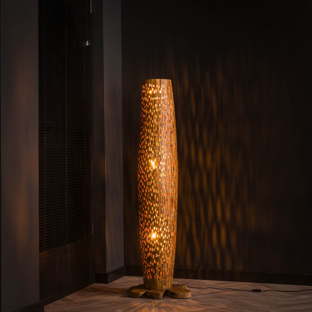 Stehleuchte Lampadaire Brun, Écru, 3 lumières main product photo