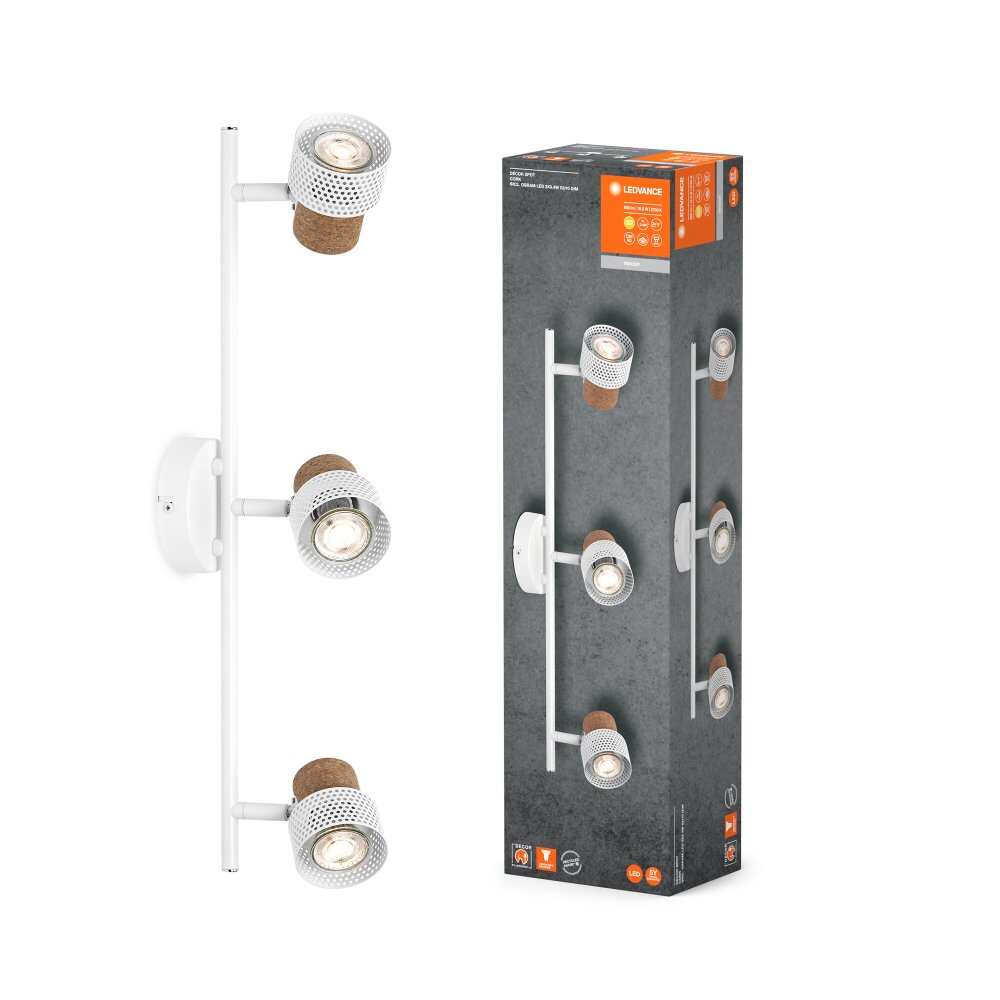 Spot Plafonnier Luminaires Ledvance LED Blanc, 3 lumières main product photo