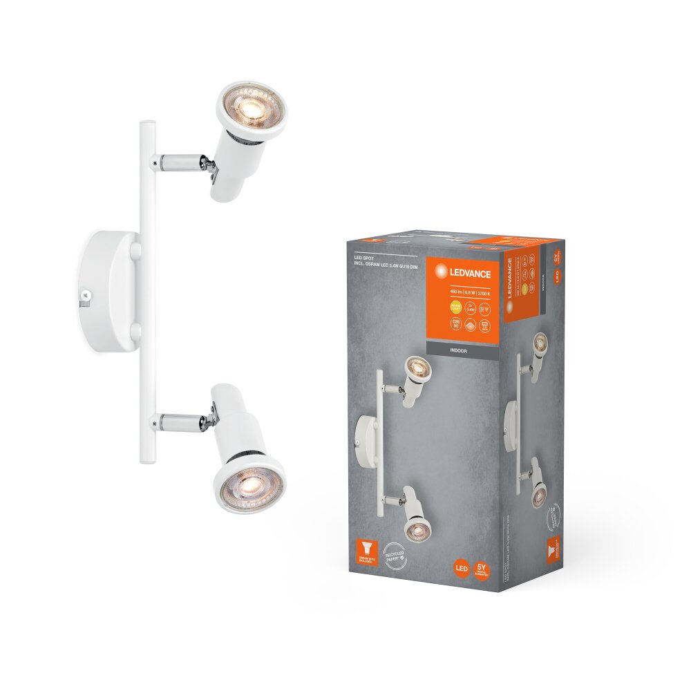 Spot Plafonnier Luminaires Ledvance LED Blanc, 2 lumières main product photo