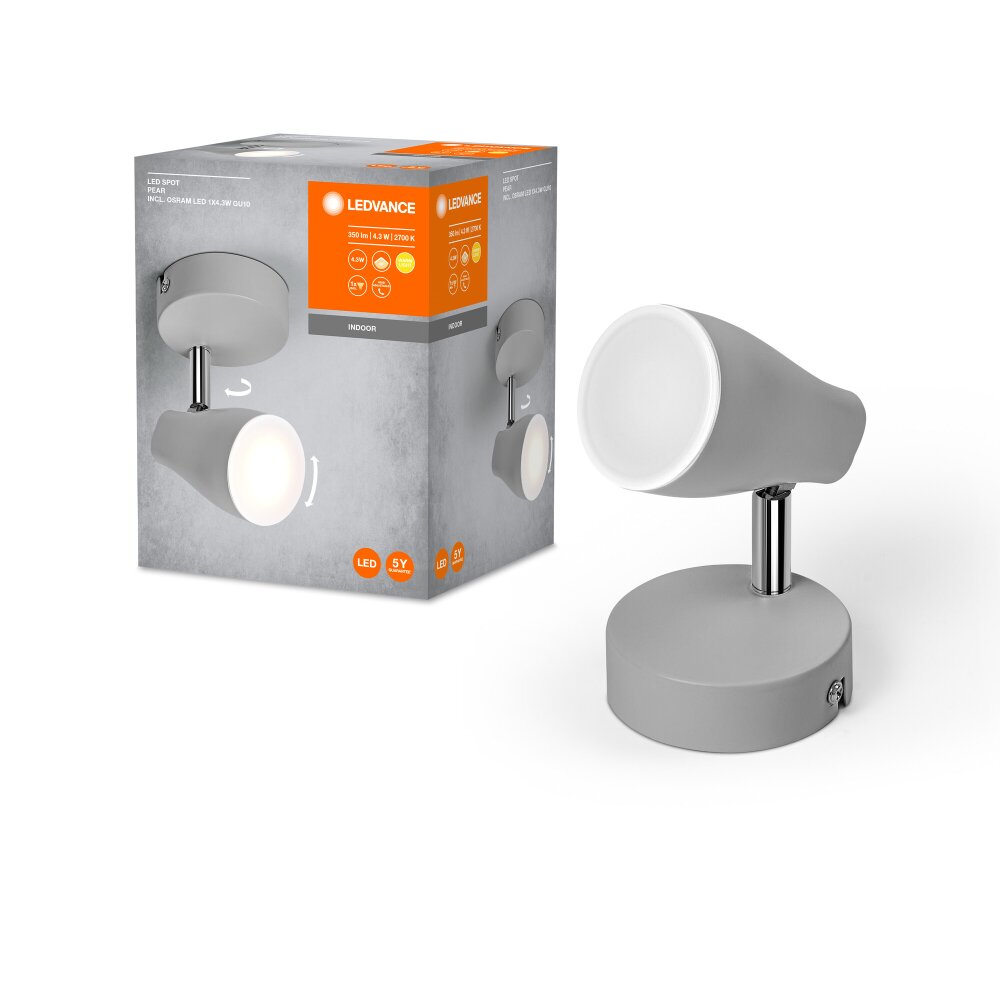 Spot Plafonnier Luminaires Ledvance LED Gris, 1 lumière main product photo