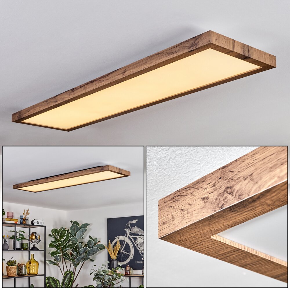 Salmi Plafonnier, Panel LED Couleur bois, Noir, 1 lumière main product photo